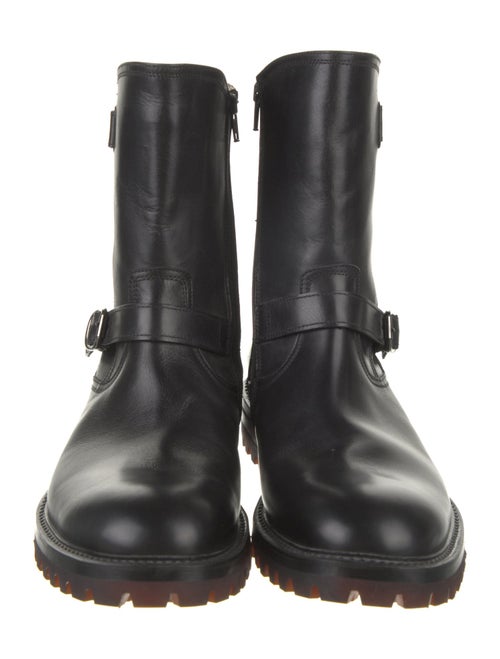 St. Moritz Leather Printed Moto Boots