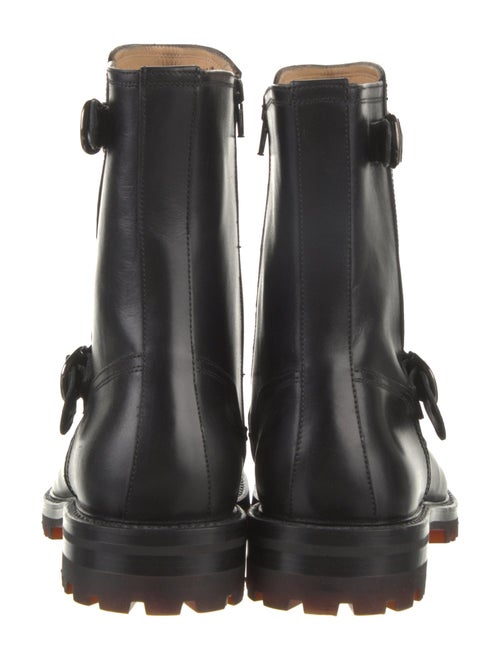 St. Moritz Leather Printed Moto Boots