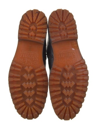 St. Moritz Leather Printed Moto Boots