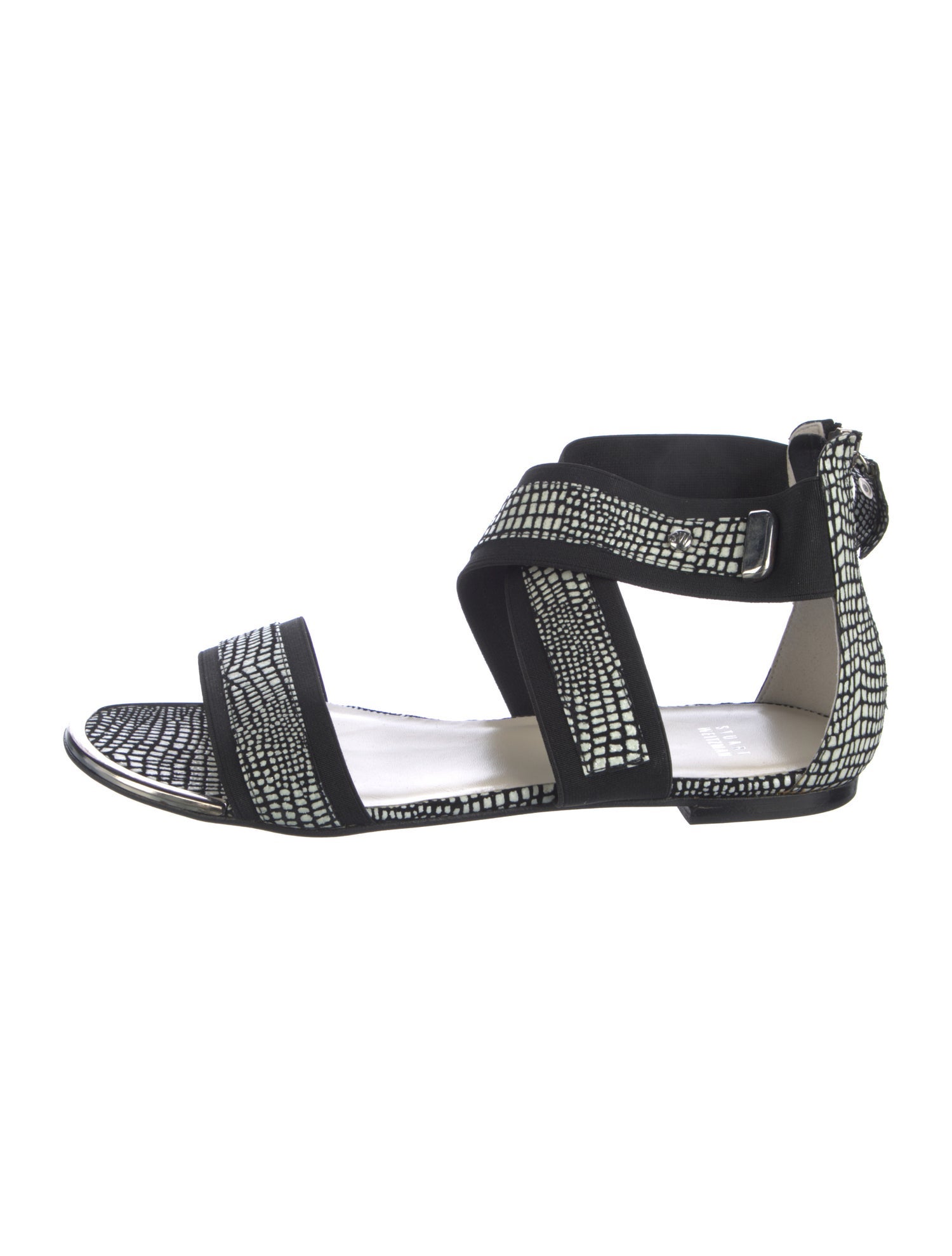 Stuart Lamprell Alligator Printed Gladiator Sandals