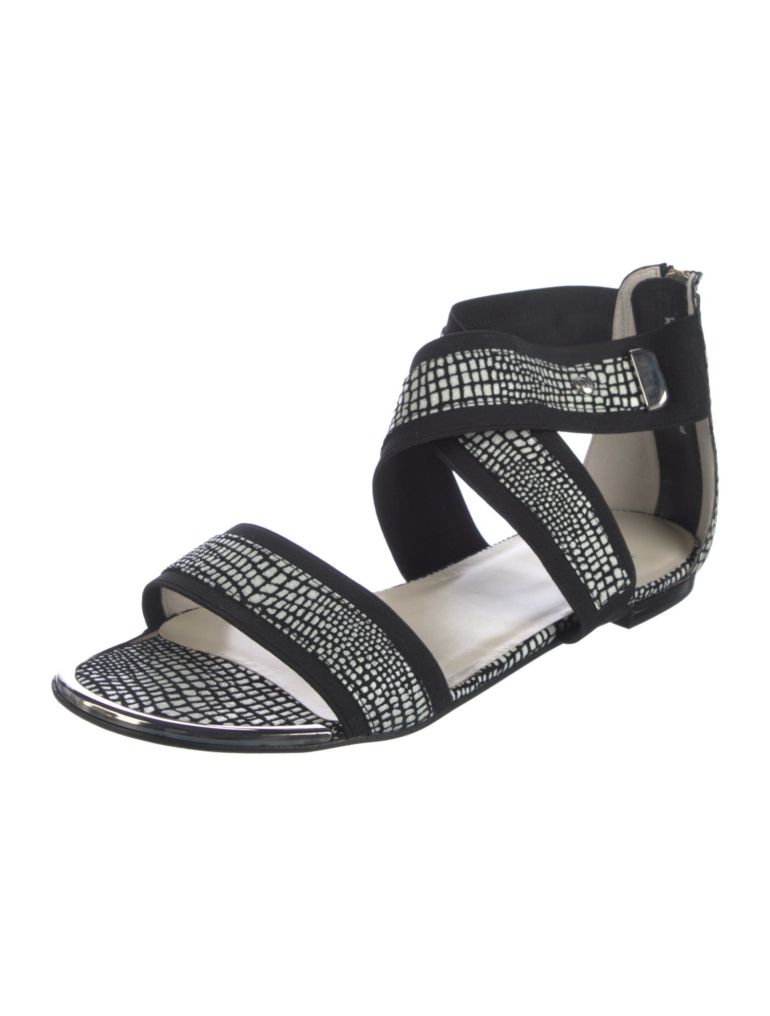 Stuart Lamprell Alligator Printed Gladiator Sandals
