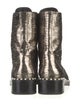 Stuart Weitzman Faux Pearl Accents Leather Combat Boots