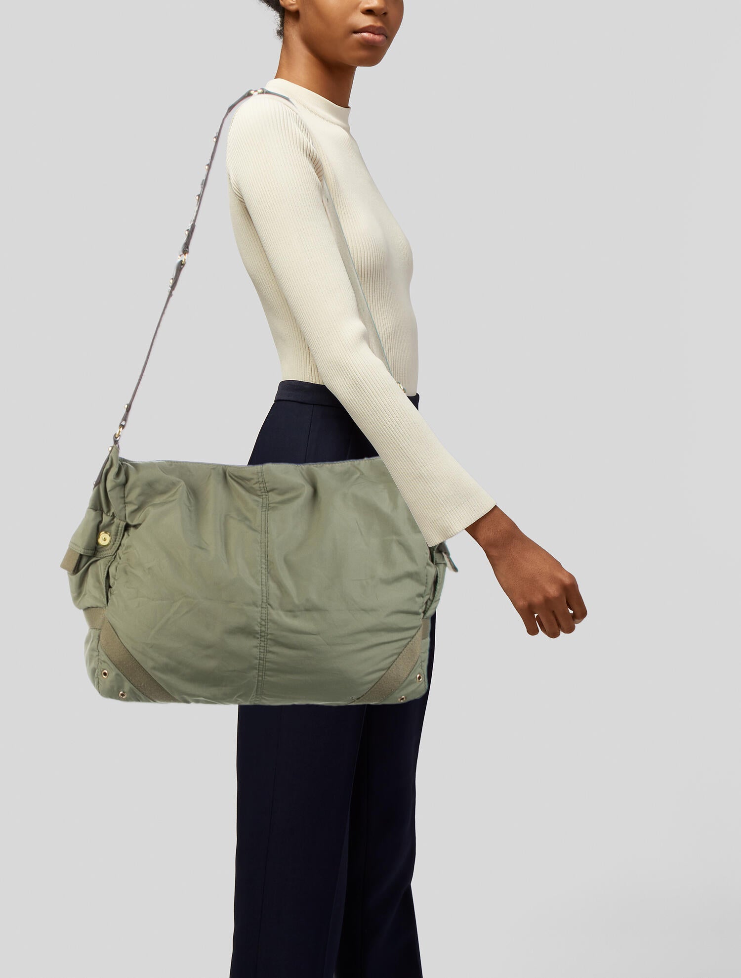 Stella McCartney x Le Sport Sac Nylon Shoulder Bag Green Luggage and