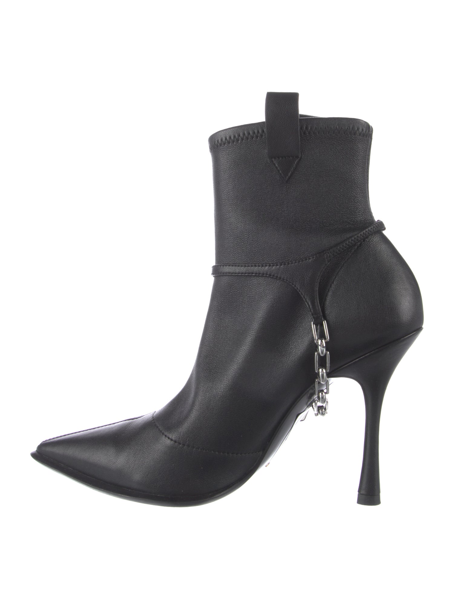 Stella Luna Leather Chain-Link Accents Sock Boots