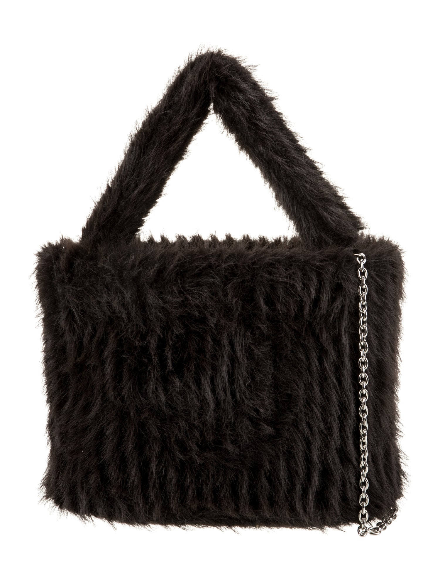 STAND STUDIO Fur Top Handle Bag