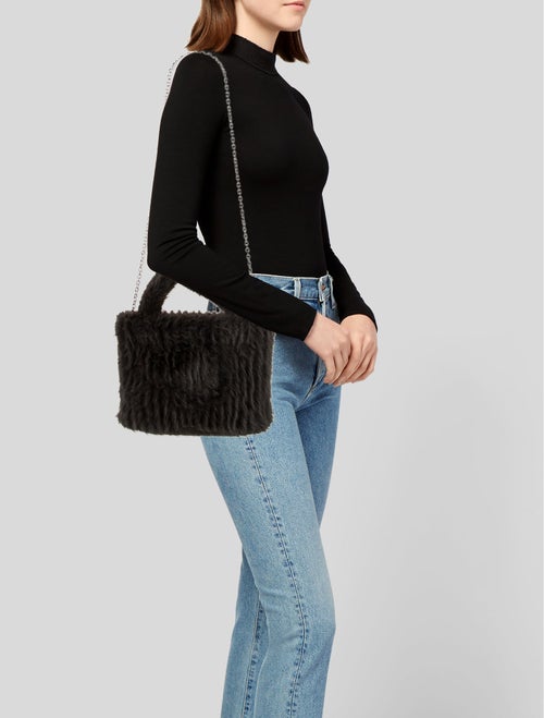 STAND STUDIO Fur Top Handle Bag