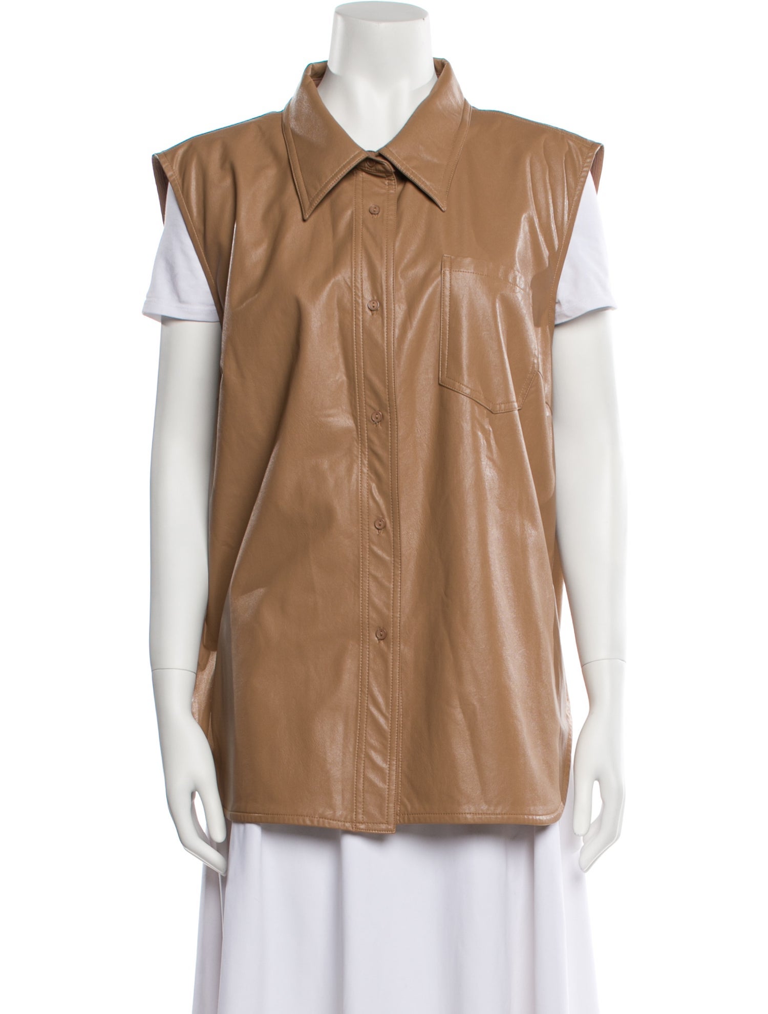 STAND STUDIO Short Sleeve Button-Up Top