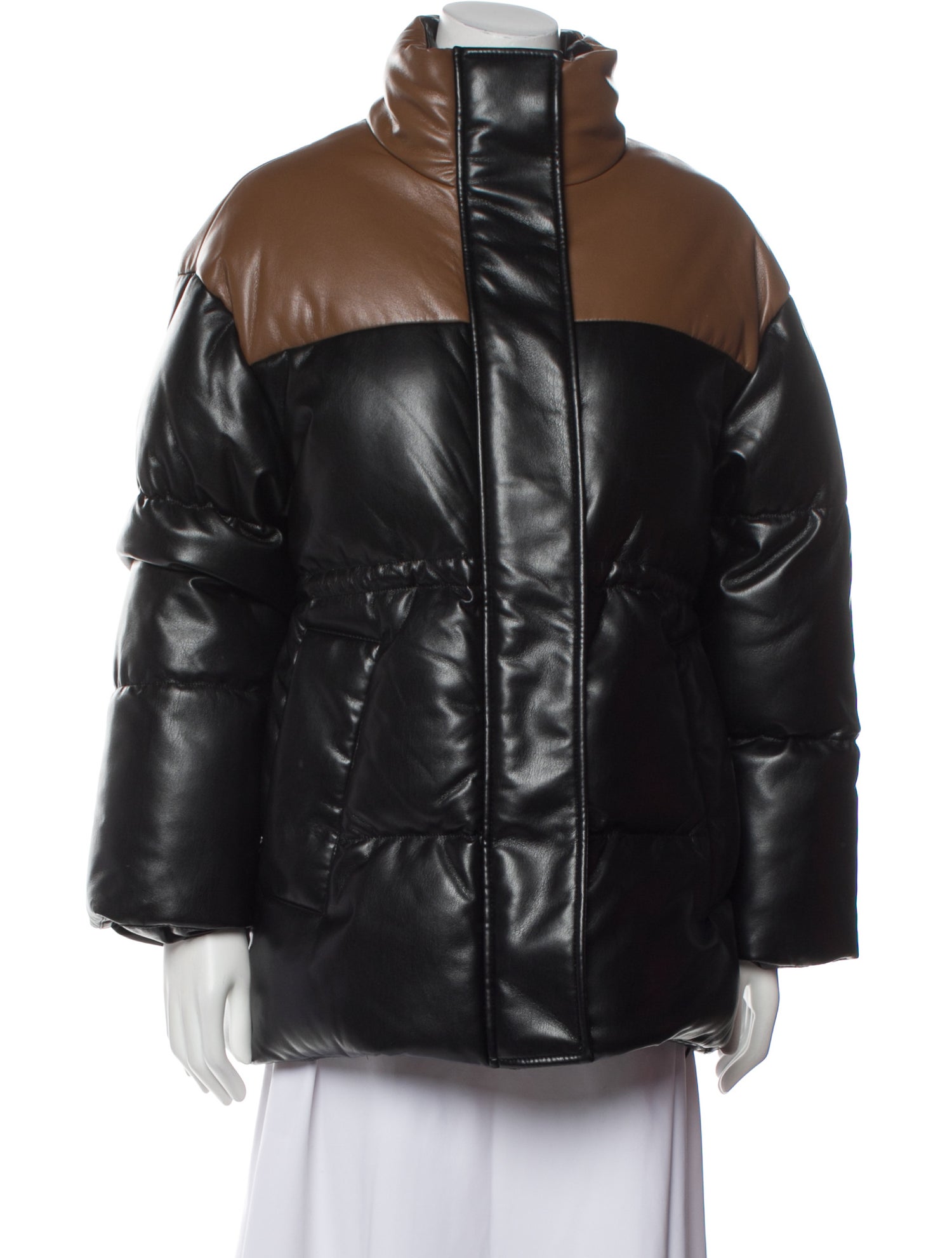 STAND STUDIO Faux Leather Down Coat
