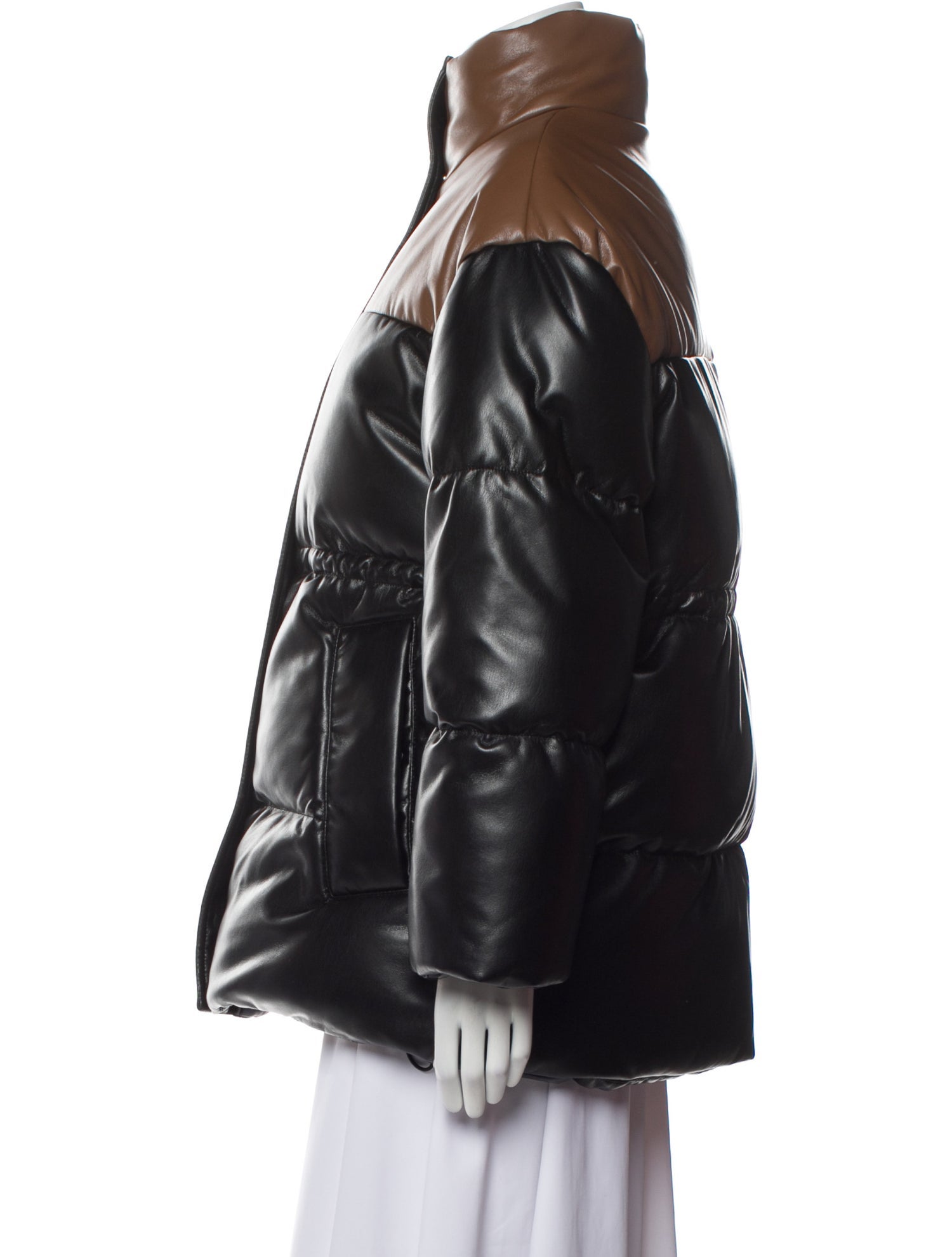 STAND STUDIO Faux Leather Down Coat