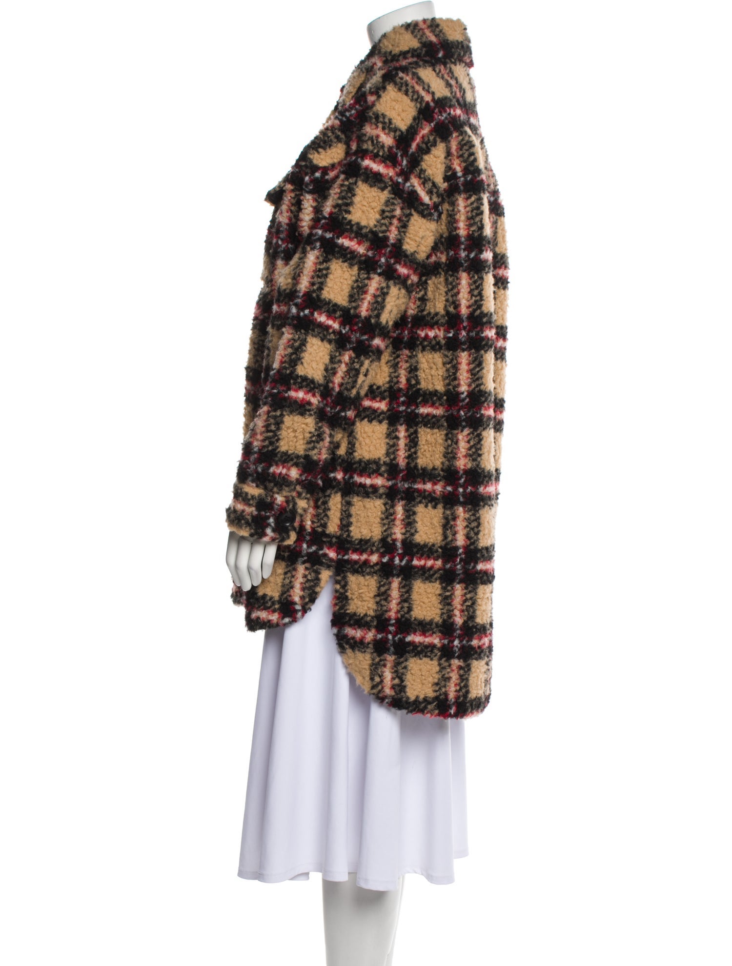 STAND STUDIO Plaid Print Coat