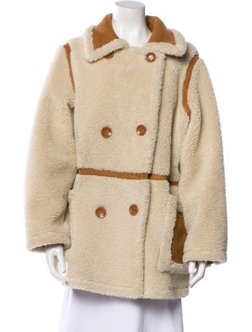 Stand Studio Coats Colorblock Pattern Faux Fur Coat XL