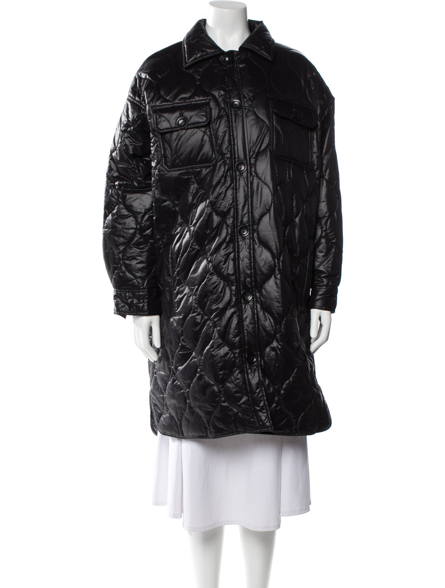 STAND STUDIO Nylon Faux Fur Coat