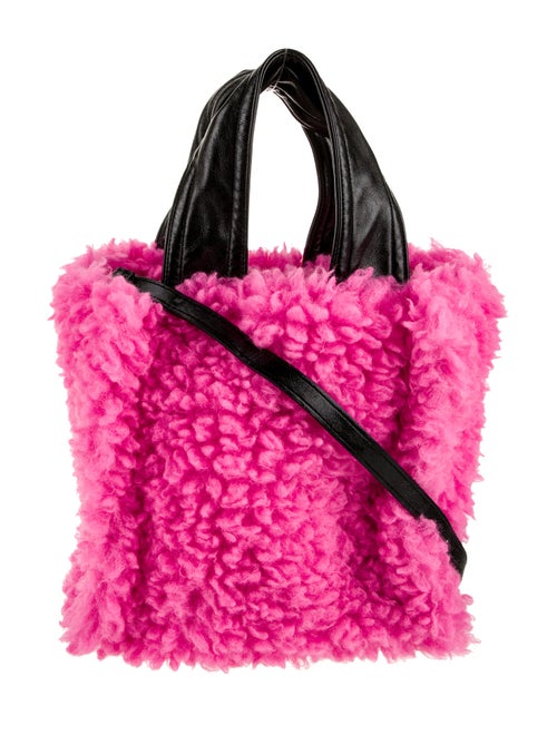 STAND STUDIO Shearling Top Handle Bag