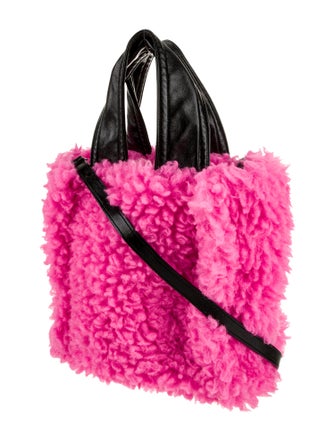 STAND STUDIO Shearling Top Handle Bag