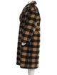 STAND STUDIO Faux Fur Plaid Print Faux Fur Coat