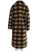 STAND STUDIO Faux Fur Plaid Print Faux Fur Coat