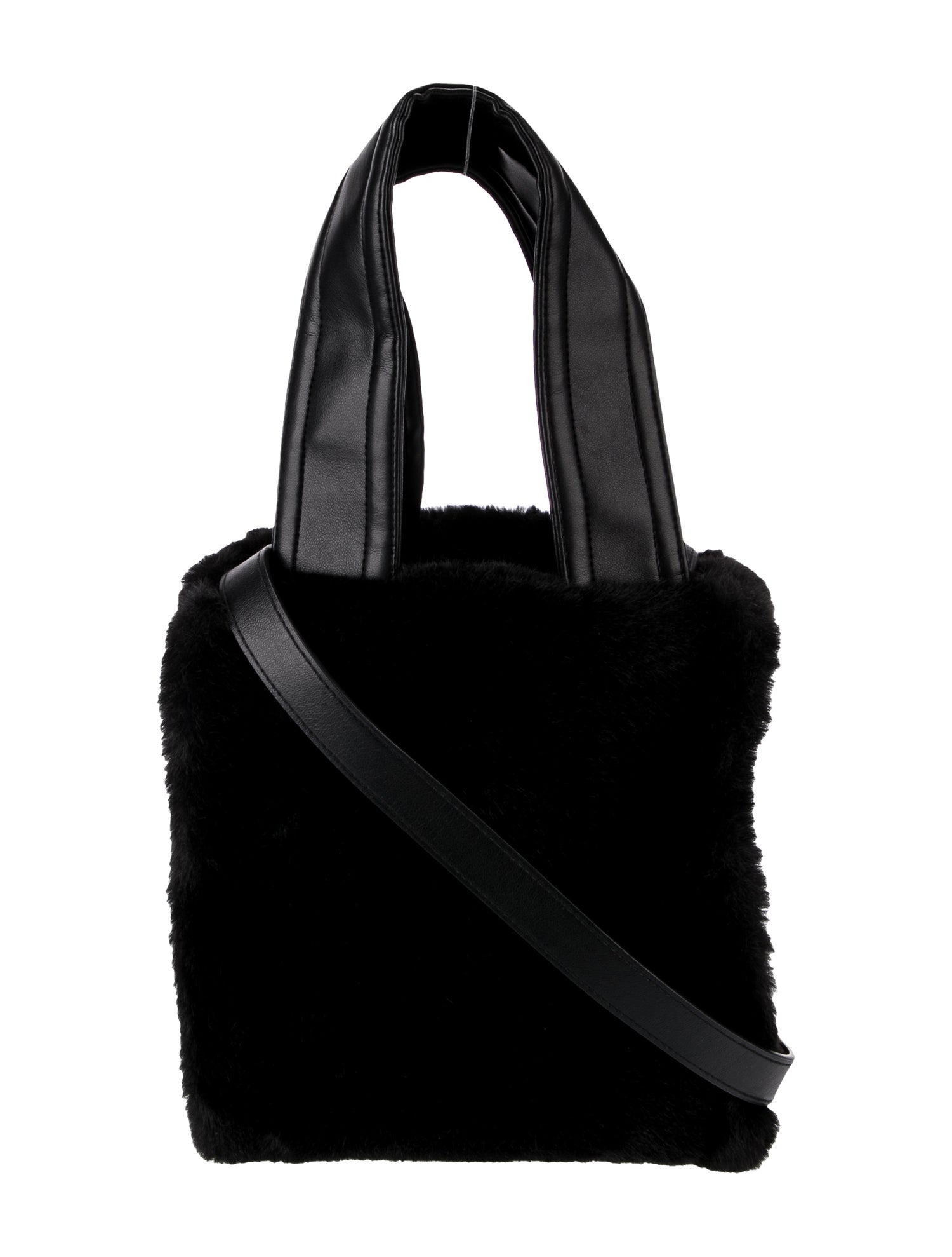 STAND STUDIO Faux Fur Top Handle Bag