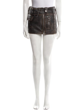 STAND STUDIO Lamb Leather Mini Skirt
