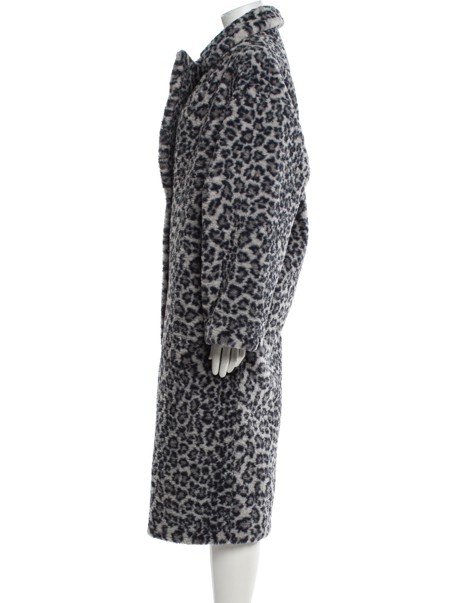 STAND STUDIO Faux Fur Animal Print Faux Fur Coat