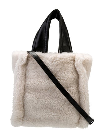 STAND STUDIO Shearling Top Handle Bag