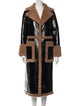 STAND STUDIO Colorblock Pattern Faux Fur Coat