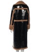 STAND STUDIO Colorblock Pattern Faux Fur Coat