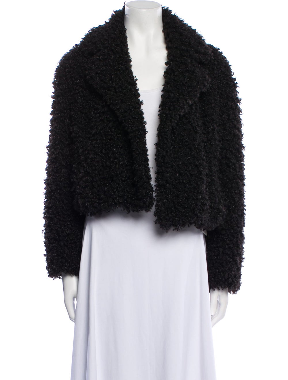 Stand Studio Jacket Black Collarless Slit Pockets… - image 1