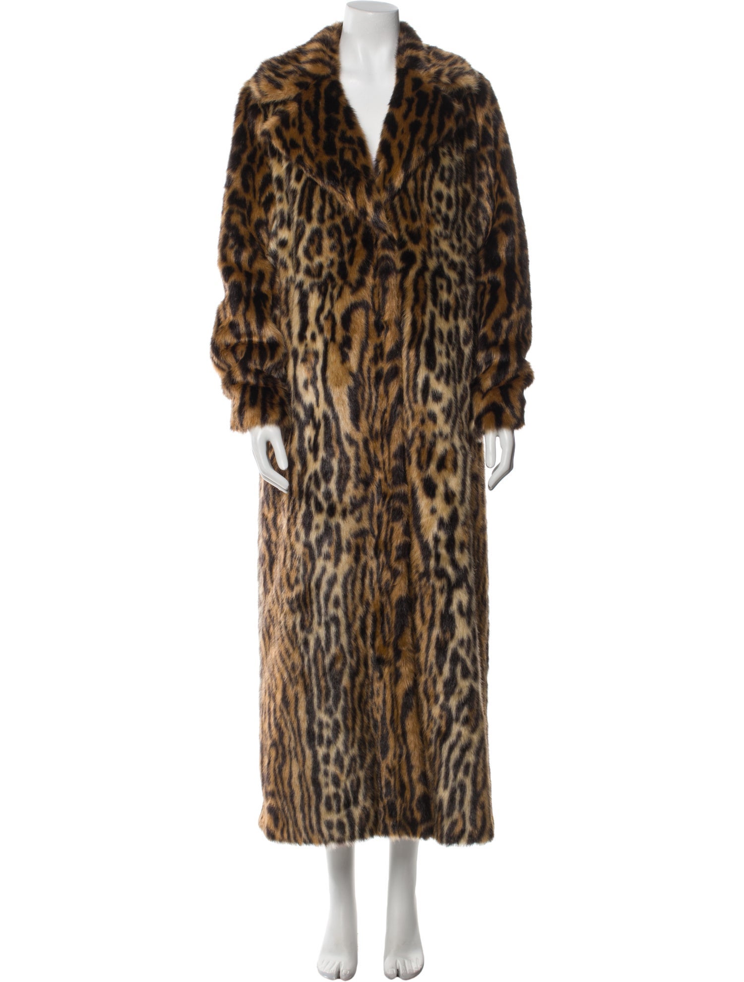 STAND STUDIO Animal Print Faux Fur Coat