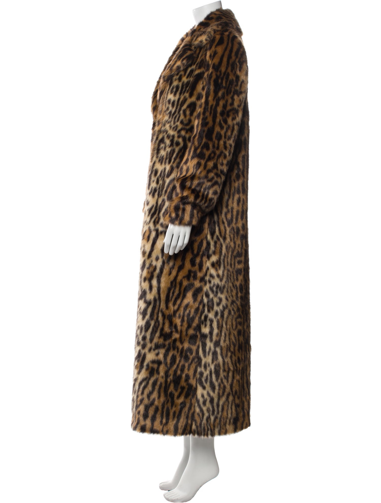 STAND STUDIO Animal Print Faux Fur Coat