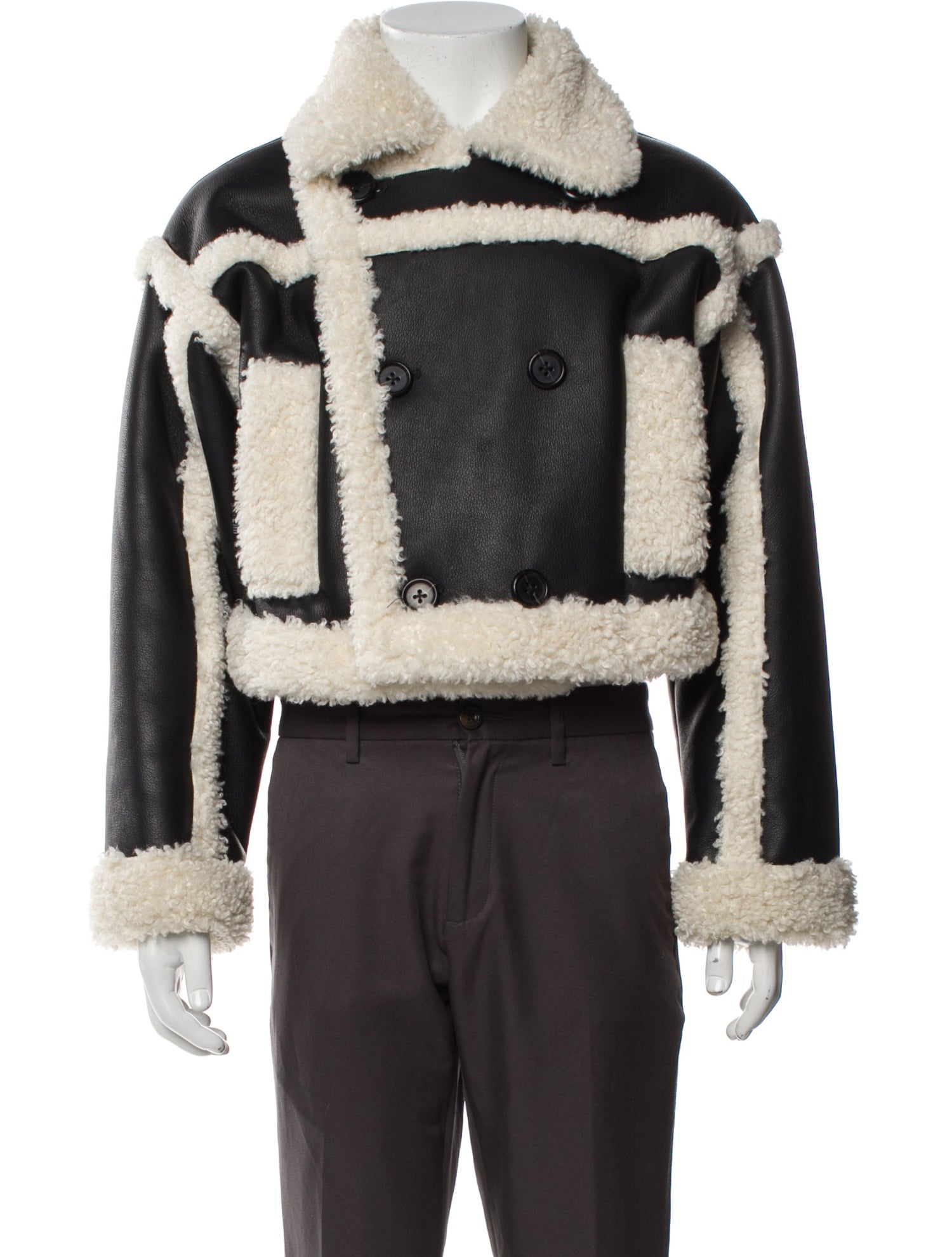 STAND STUDIO Colorblock Pattern Peacoat