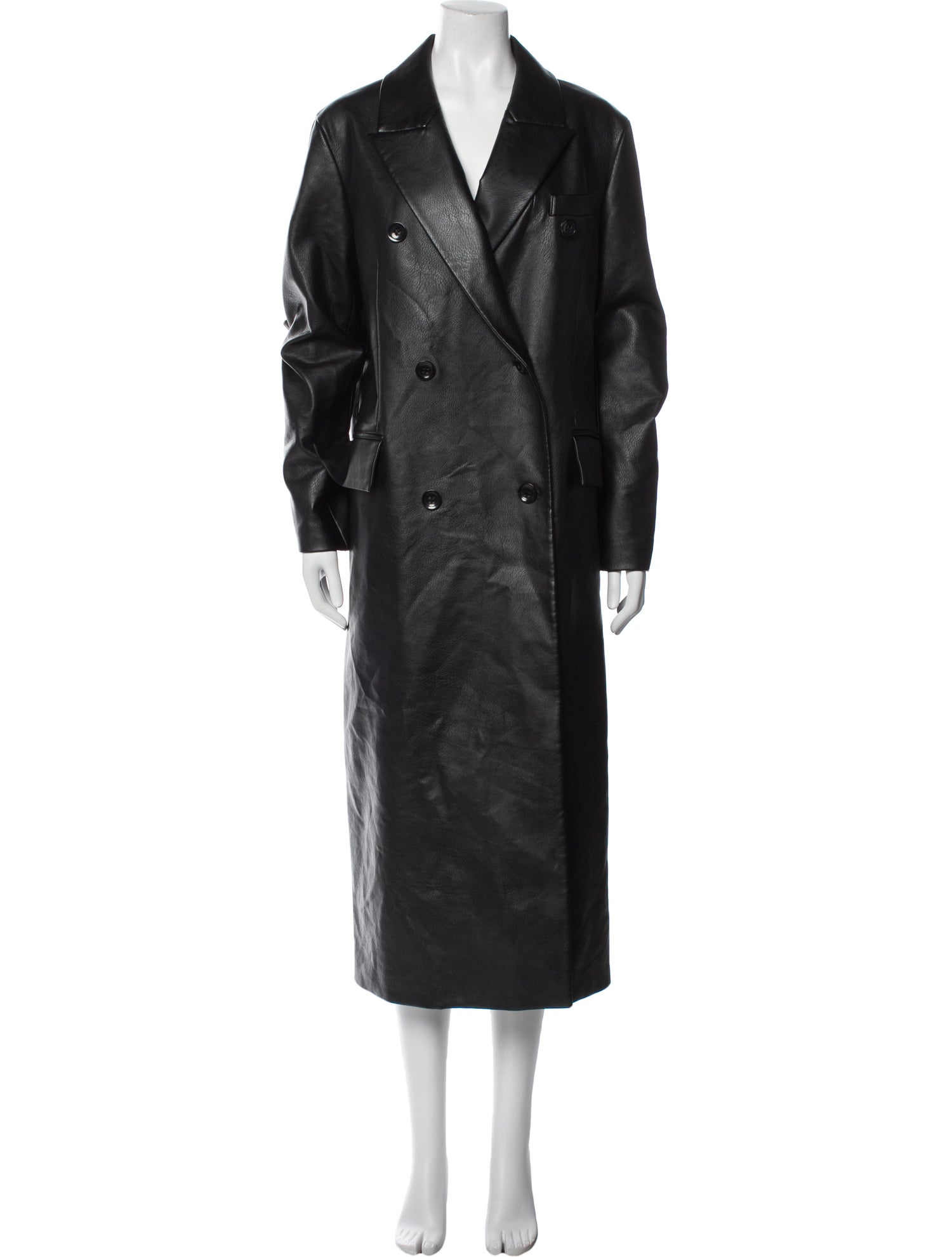 STAND STUDIO Faux Leather Trench Coat