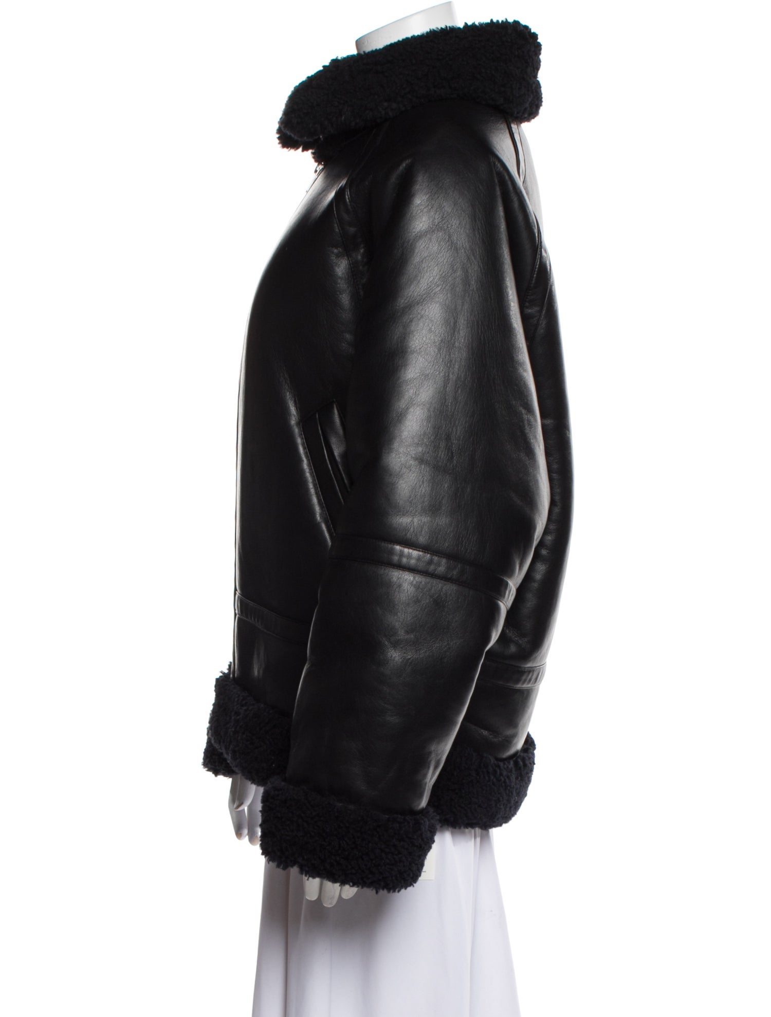 STAND STUDIO Faux Leather Faux Fur Jacket
