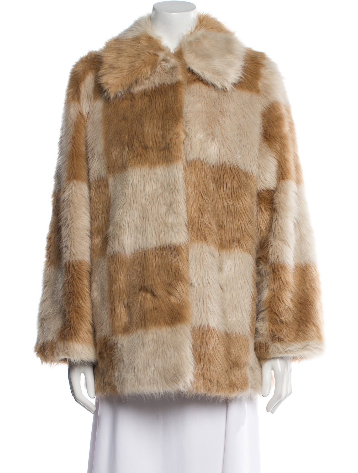 STAND STUDIO Printed Faux Fur Jacket
