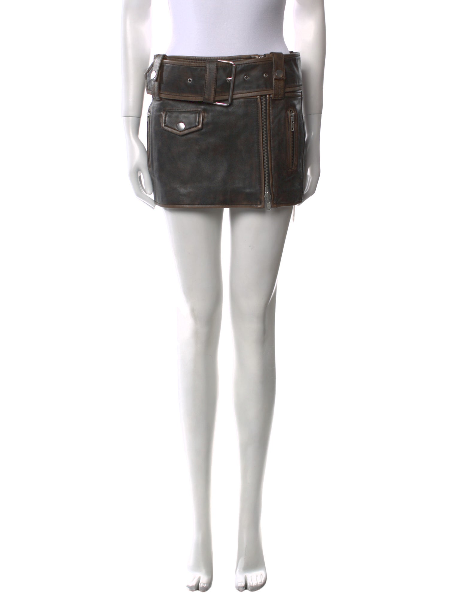 STAND STUDIO Lamb Leather Mini Skirt