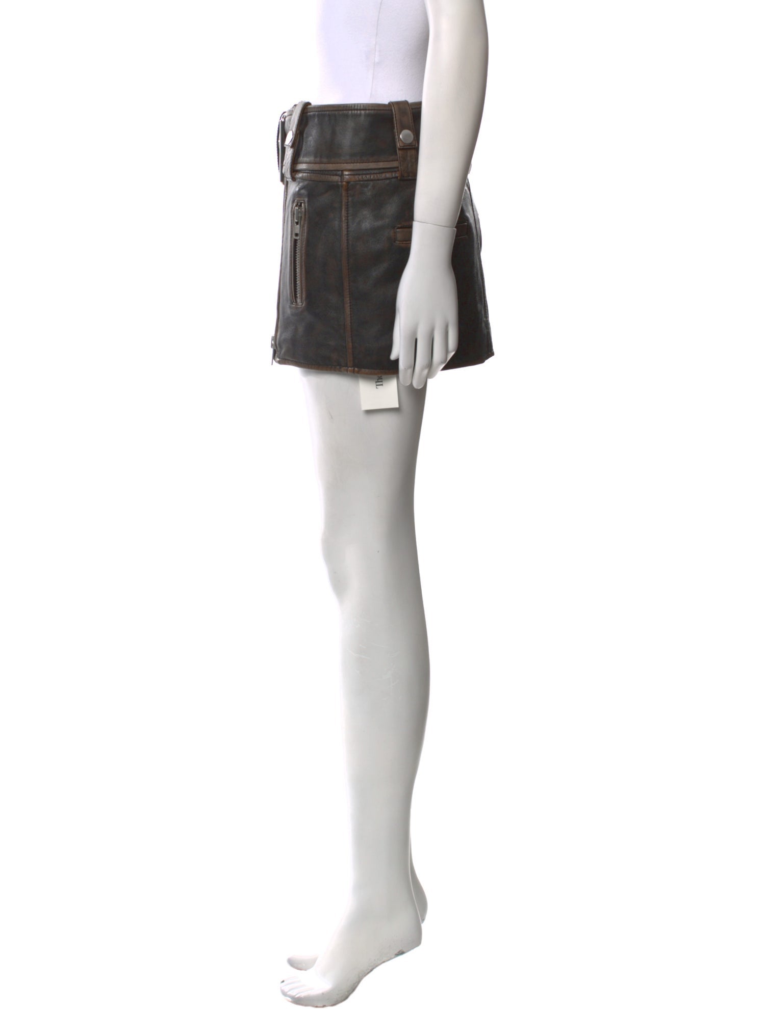 STAND STUDIO Lamb Leather Mini Skirt