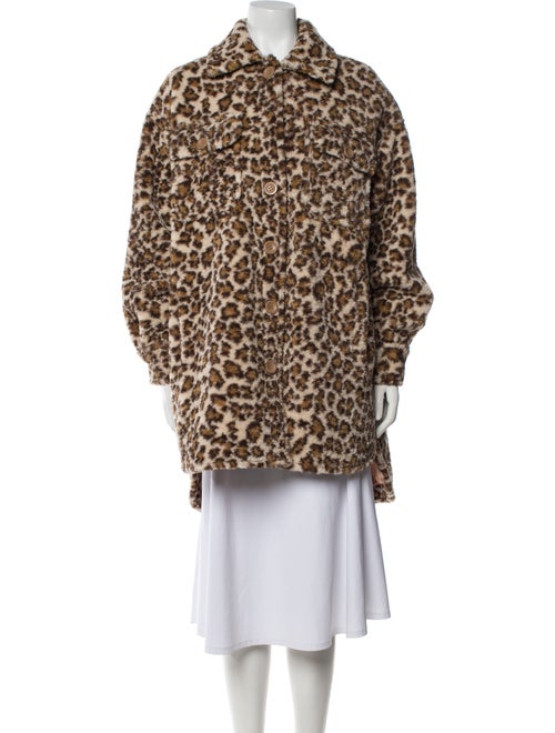 STAND STUDIO Animal Print Faux Fur Coat