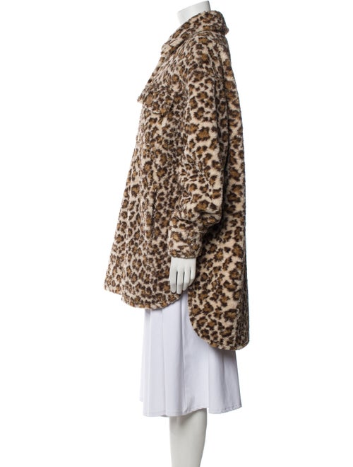 STAND STUDIO Animal Print Faux Fur Coat