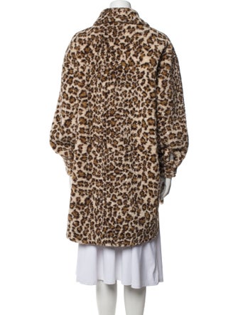 STAND STUDIO Animal Print Faux Fur Coat