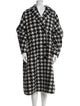 STAND STUDIO Wool Houndstooth Print Faux Fur Coat