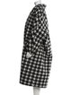 STAND STUDIO Wool Houndstooth Print Faux Fur Coat