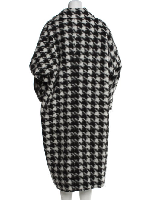 STAND STUDIO Wool Houndstooth Print Faux Fur Coat