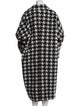 STAND STUDIO Wool Houndstooth Print Faux Fur Coat