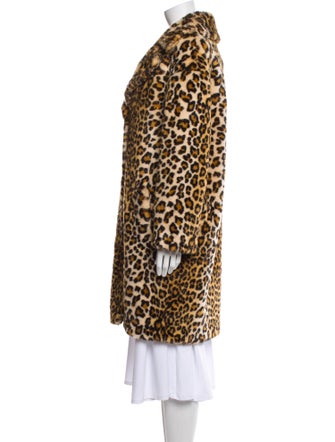 STAND STUDIO Faux Fur Animal Print Faux Fur Coat