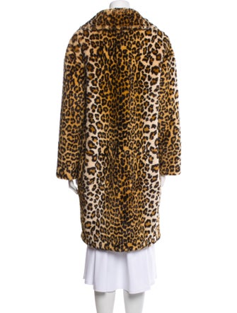 STAND STUDIO Faux Fur Animal Print Faux Fur Coat