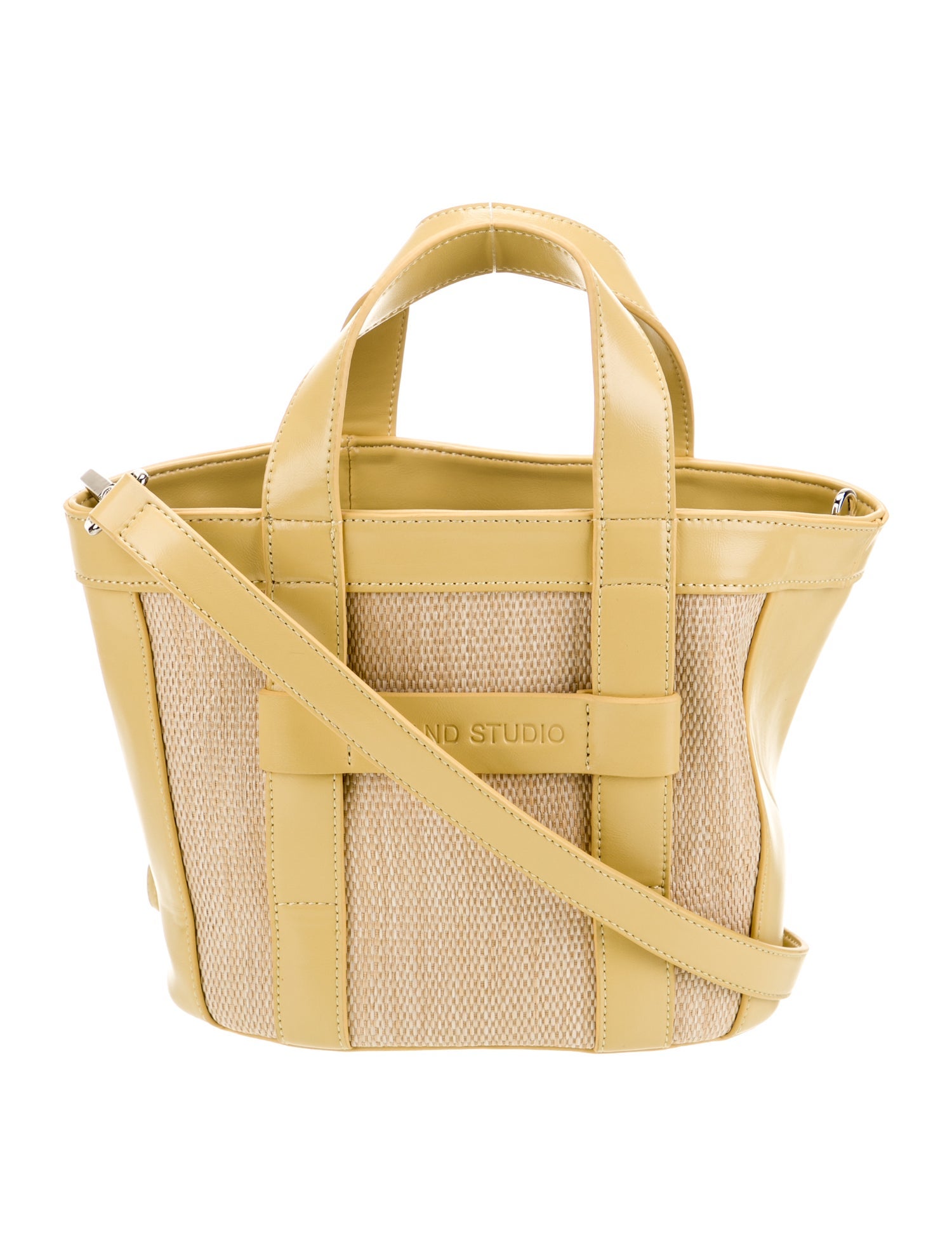 STAND STUDIO Raffia Top Handle Bag