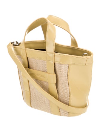 STAND STUDIO Raffia Top Handle Bag
