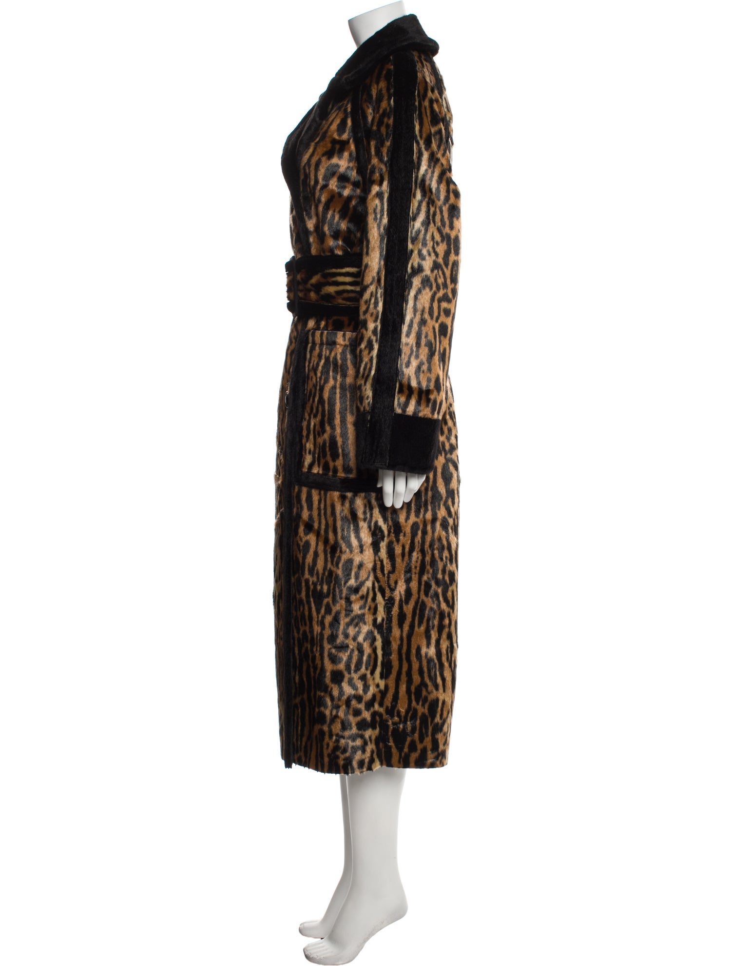 STAND STUDIO Faux Fur Animal Print Coat
