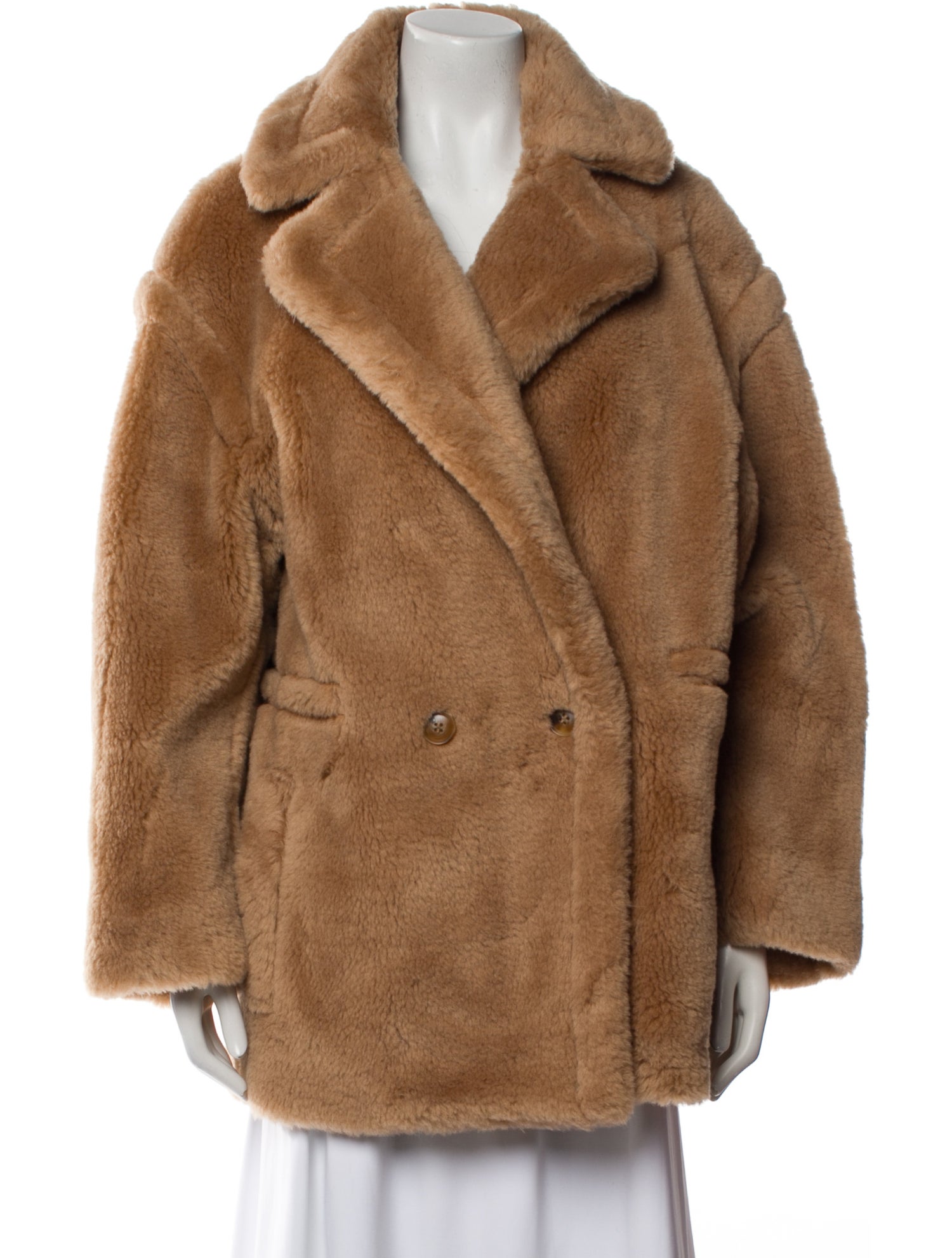 STAND STUDIO Wool Faux Fur Coat