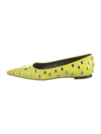 STAND STUDIO Leather Studded Accents Ballet Flats