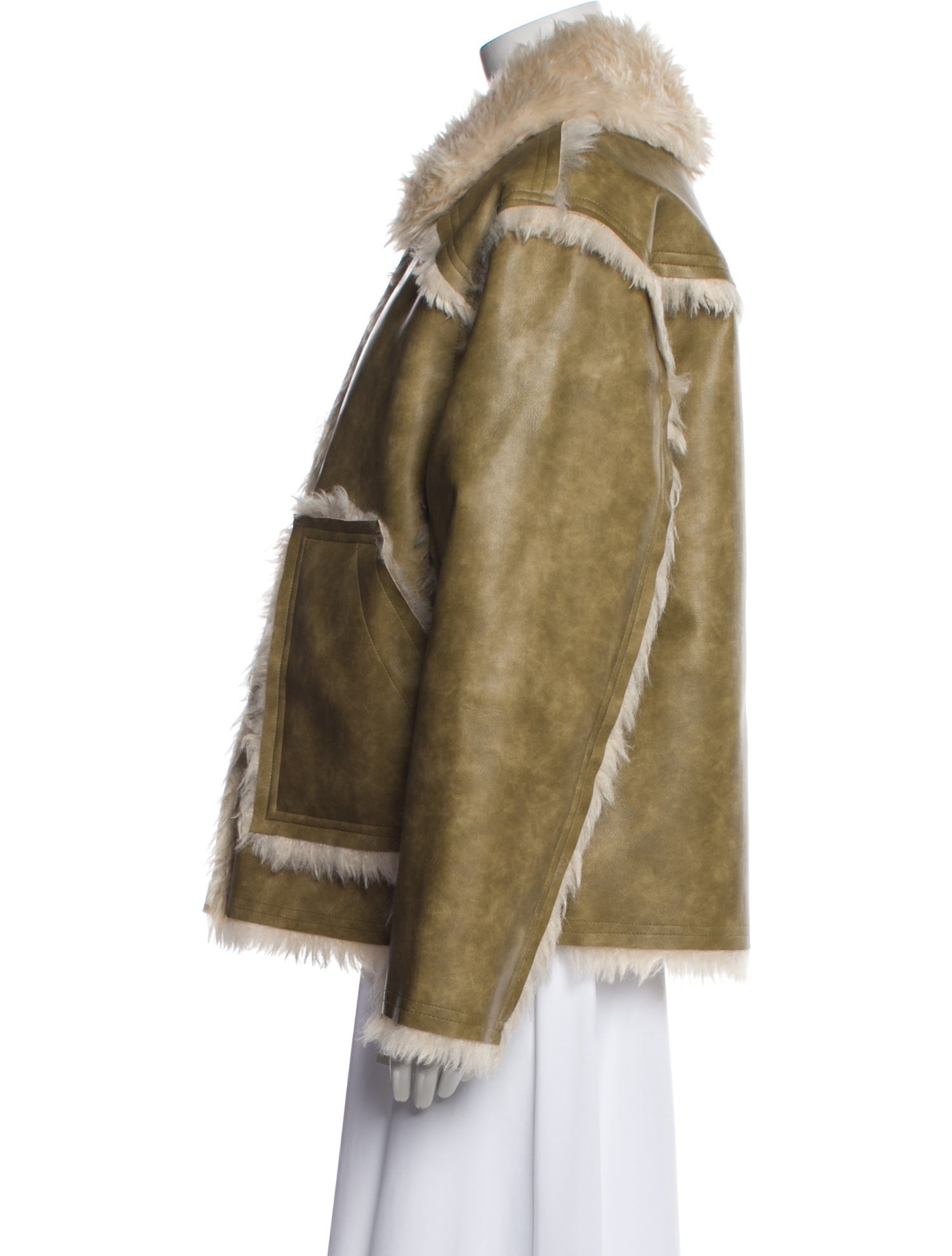 STAND STUDIO Faux Leather Faux Fur Jacket